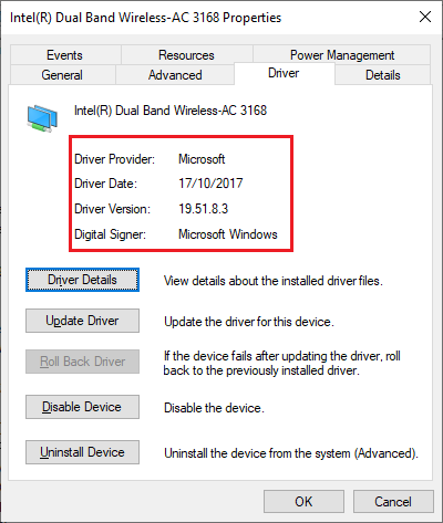 Device Manager's properties window for a device shows details such as Driver Provider, Driver Date, Driver Version, and Digital Signer.