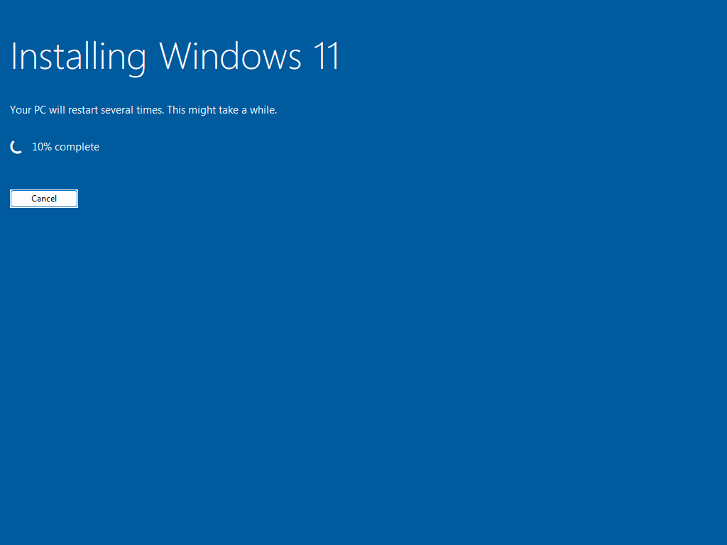 Windows Setup is installing Windows.