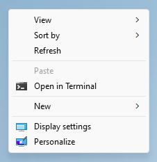 Screenshot of the legacy context menu.