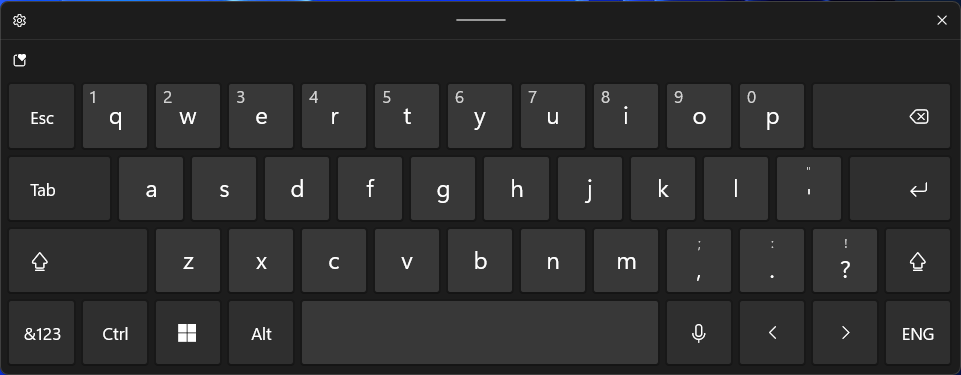 Screenshot of the on-screen keyboard.